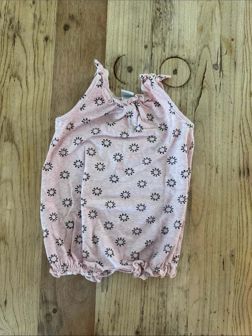 Light Pink Sun-Print Baby Romper